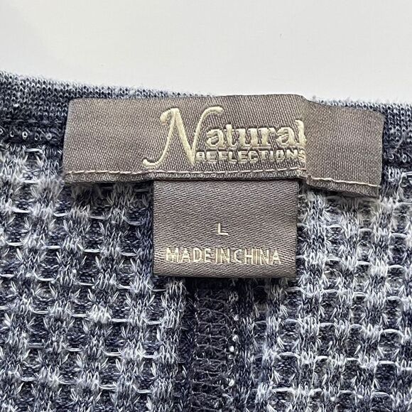 Natural Reflections Blue Rustic Long Sleeve Pullover, Large - Picture 9 of 11